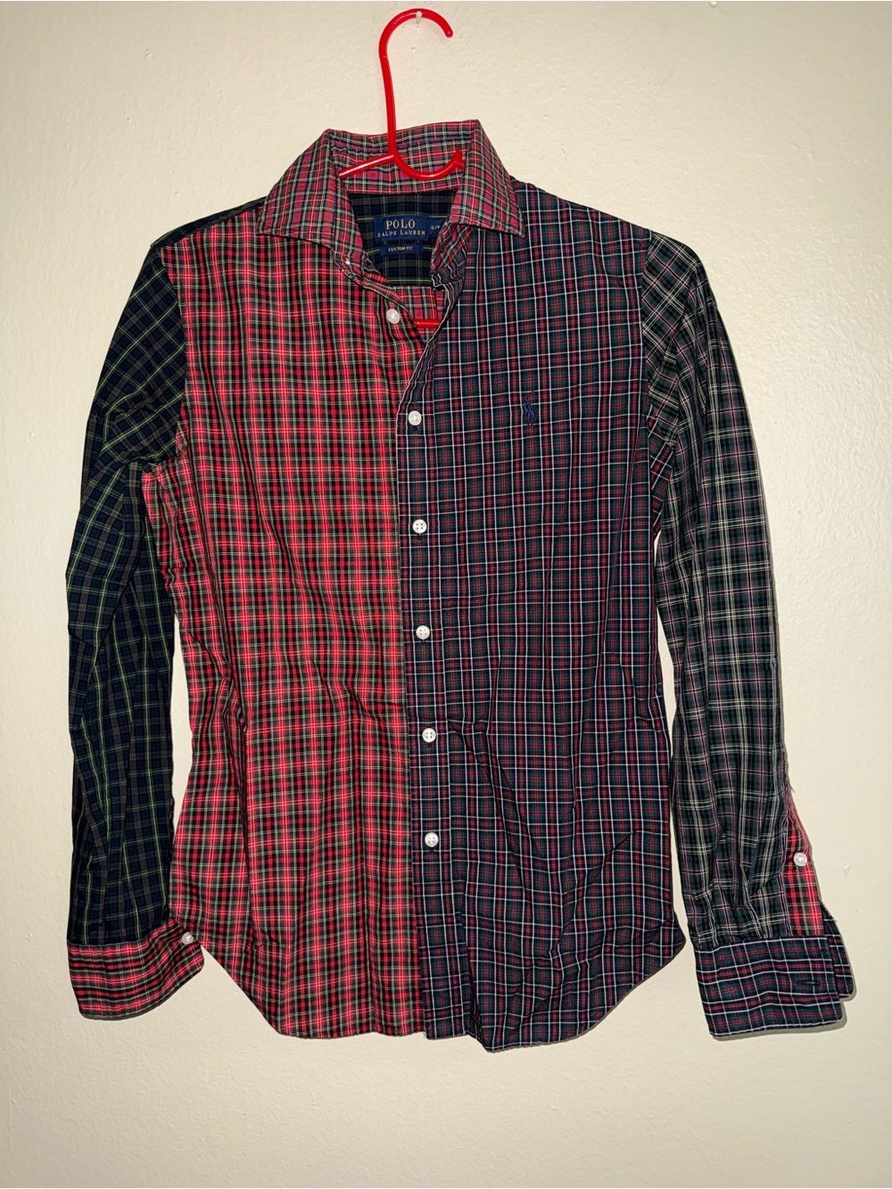 Boys Ralph Lauren Men’s Mixed Plaid Button-Down Shirt - Red, Black, Green